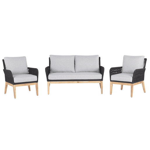 Beliani Conjunto lounge Madeira de acácia MERANO