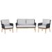 Beliani Conjunto de jardín Madera de acacia MERANO Beliani Conjunto de jardín Madera de acacia MERANO Gris Claro