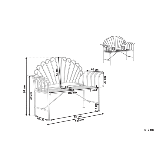 Banco de jardim CAVINIA 125 cm Metal Rosa