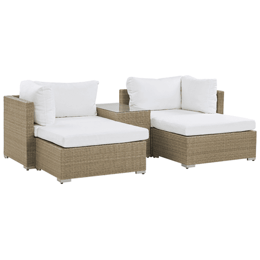 Conjunto de jardim com mesa 2 lugares NOTO Castanho claro