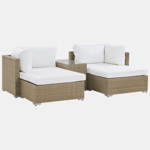 Conjunto de jardim com mesa 2 lugares NOTO Castanho claro
