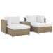 Beliani Conjunto de jardín Ratán sintético NOTO Beliani Conjunto de jardín Ratán sintético NOTO Blanco/ Beige