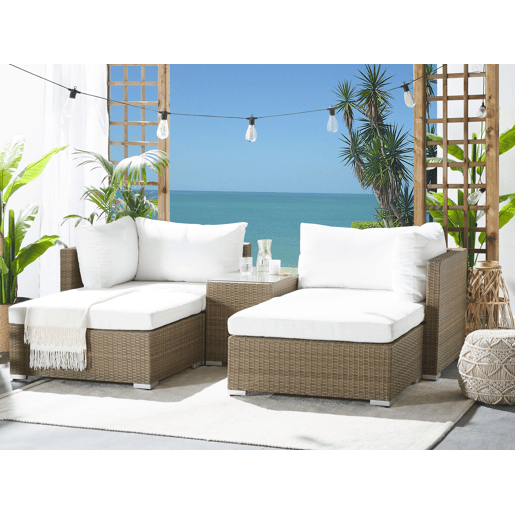 Conjunto de jardim com mesa 2 lugares NOTO Castanho claro