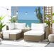 Beliani Conjunto de jardín Ratán sintético NOTO Beliani Conjunto de jardín Ratán sintético NOTO Blanco/ Beige