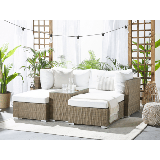 Conjunto de jardim com mesa 2 lugares NOTO Castanho claro
