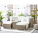 Beliani Conjunto de jardín Ratán sintético NOTO Beliani Conjunto de jardín Ratán sintético NOTO Blanco/ Beige