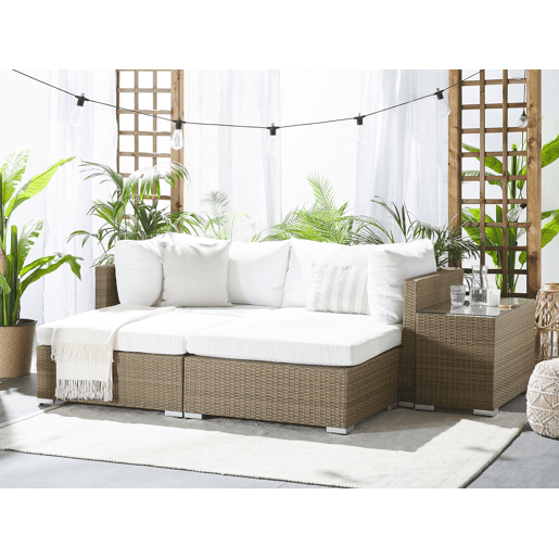 Conjunto de jardim com mesa 2 lugares NOTO Castanho claro