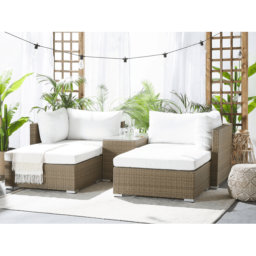 Conjunto de jardim com mesa 2 lugares NOTO Castanho claro