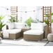 Beliani Conjunto de jardín Ratán sintético NOTO Beliani Conjunto de jardín Ratán sintético NOTO Blanco/ Beige