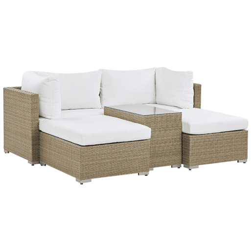 Conjunto de jardim com mesa 2 lugares NOTO Castanho claro