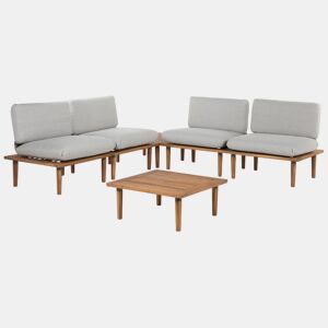 Conjunto de jardim com mesa 4 lugares FRASCATI Madeira de Acácia certificada Cinzento claro