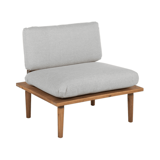 Conjunto de jardim com mesa 4 lugares FRASCATI Madeira de Acácia certificada Cinzento claro