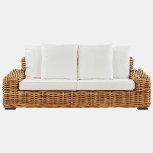 Sofá de jardim 3 lugares FORLI Rattan Natural