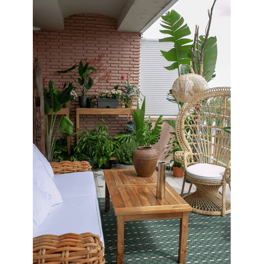 Sofá de jardim 3 lugares FORLI Rattan Natural