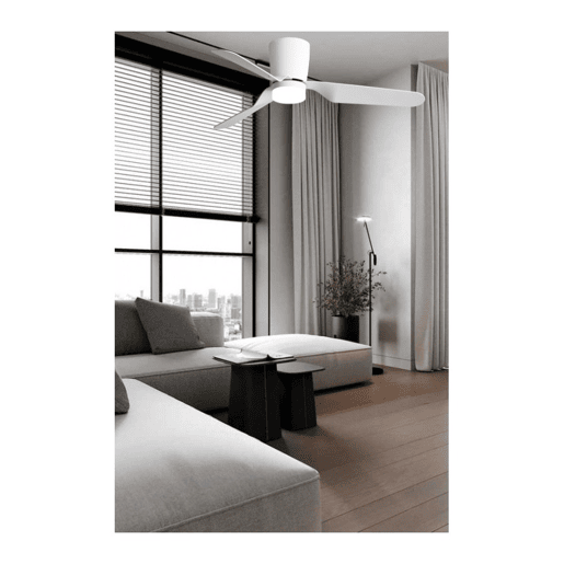 ventilador de tecto metálico cor branca série kochi 132cm