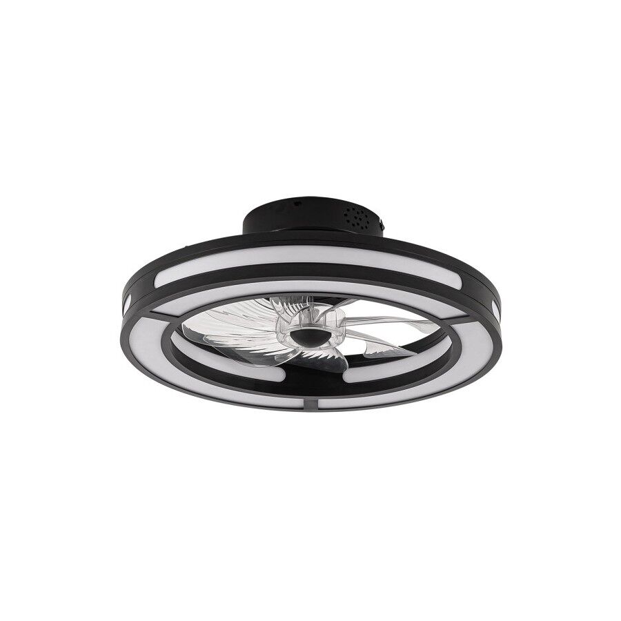 Ventilador De Techo Dc Kastoria Negro 50cm Led Cct Regulable Control Remoto Con Temporizad