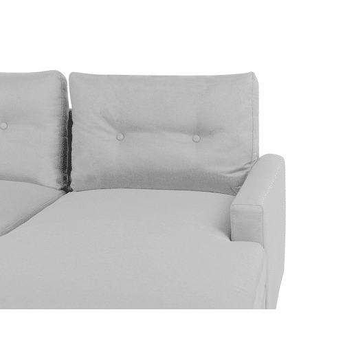 Sofá-cama de canto FLAKK Tecido Cinzento claro com arrumação 4 lugares à esquerda