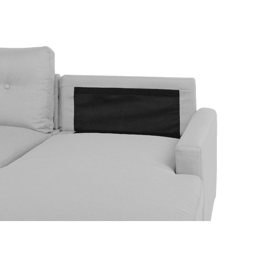 Sofá-cama de canto FLAKK Tecido Cinzento claro com arrumação 4 lugares à esquerda