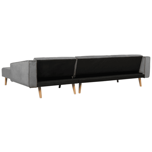 Sofá-cama de canto VADSO Veludo Cinzento 4 lugares à esquerda