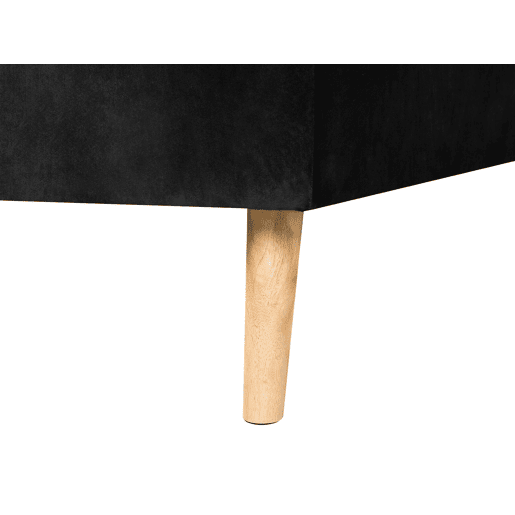 Sofá-cama de canto VADSO Veludo Preto 4 lugares à direita