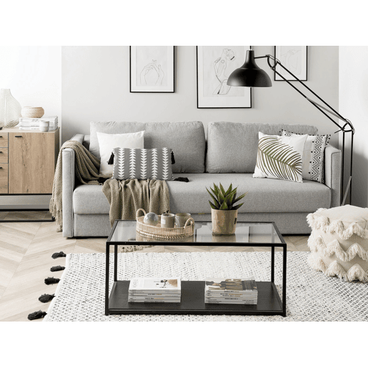 Sofá-cama EKSJO Tecido Cinzento claro com arrumação 3 lugares