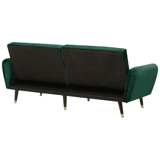Sofá-cama VIMMERBY Veludo Verde esmeralda 3 lugares