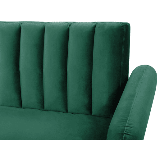 Sofá-cama VIMMERBY Veludo Verde esmeralda 3 lugares