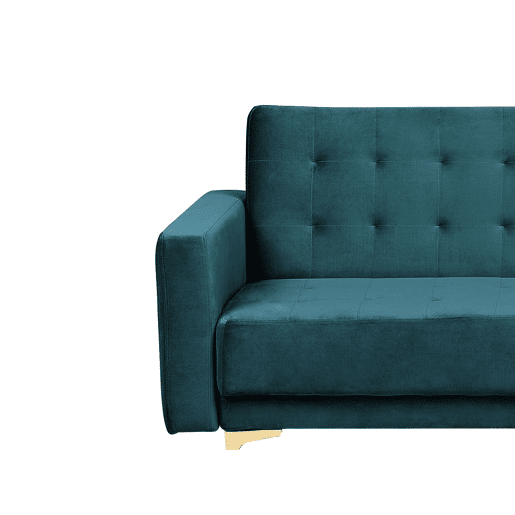 Sofá-cama ABERDEEN Veludo Azul esverdeado 3 lugares