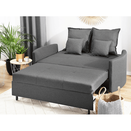 Sofá-cama HOVIN Tecido Cinzento 2 lugares Sofá-cama HOVIN Tecido Cinzento 2 lugares