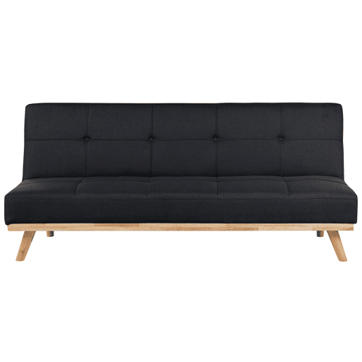 Sofá-cama FROYA Tecido Preto 3 lugares