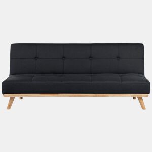 Sofá-cama FROYA Tecido Preto 3 lugares