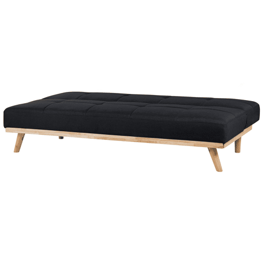 Sofá-cama FROYA Tecido Preto 3 lugares
