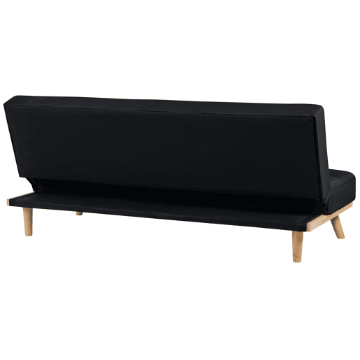 Sofá-cama FROYA Tecido Preto 3 lugares
