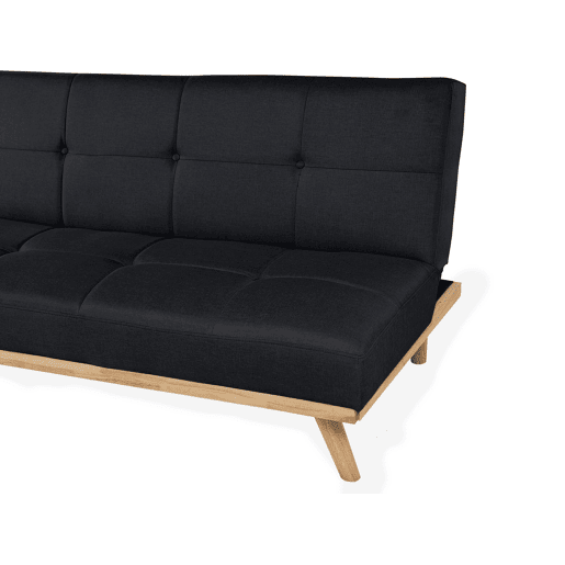 Sofá-cama FROYA Tecido Preto 3 lugares