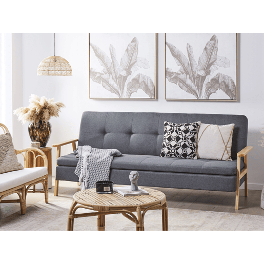 Sofá-cama TJORN Tecido Cinzento 3 lugares