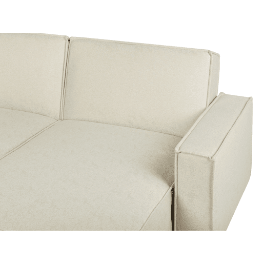 Sofá-cama de canto ROMEDAL Tecido Creme 3 lugares à esquerda