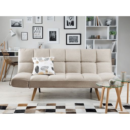 Sofá-cama INGARO Tecido Creme 2 lugares Sofá-cama INGARO Tecido Creme 2 lugares
