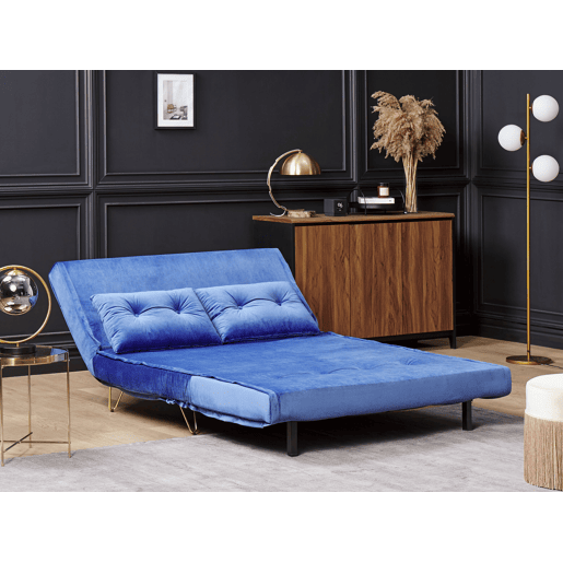Sofá-cama VESTFOLD Veludo Azul marinho 2 lugares