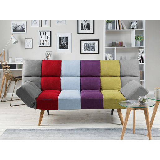 Sofá-cama INGARO Tecido Multicolor 2 lugares Sofá-cama INGARO Tecido Multicolor 2 lugares