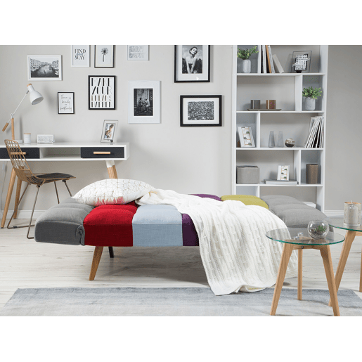 Sofá-cama INGARO Tecido Multicolor 2 lugares Sofá-cama INGARO Tecido Multicolor 2 lugares