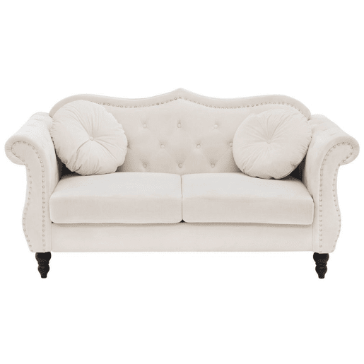 Sofá SKIEN Veludo Creme 2 lugares