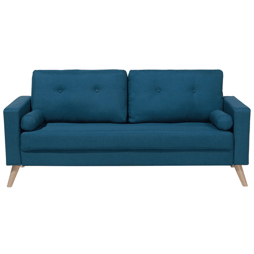 Sofá KALMAR Tecido Azul turquesa 2 lugares Sofá KALMAR Tecido Azul turquesa 2 lugares