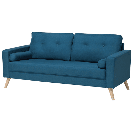 Sofá KALMAR Tecido Azul turquesa 2 lugares Sofá KALMAR Tecido Azul turquesa 2 lugares