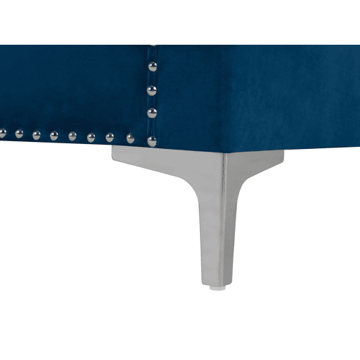 Sofá AVALDSENES Veludo Azul marinho 3 lugares