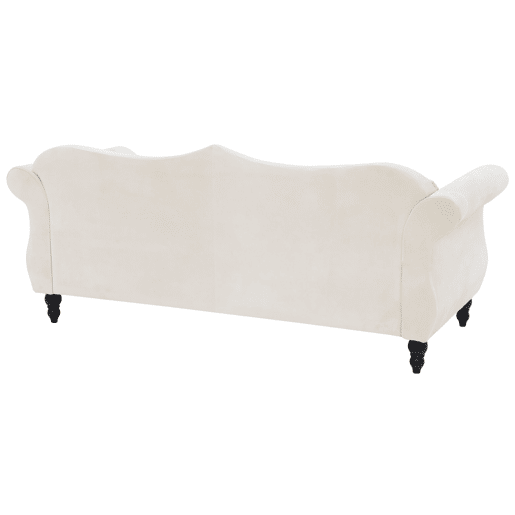 Sofá SKIEN Veludo Creme 3 lugares