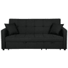 Sofá-cama GLOMMA Tecido Preto 3 lugares