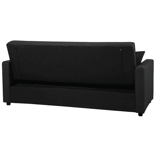 Sofá-cama GLOMMA Tecido Preto 3 lugares