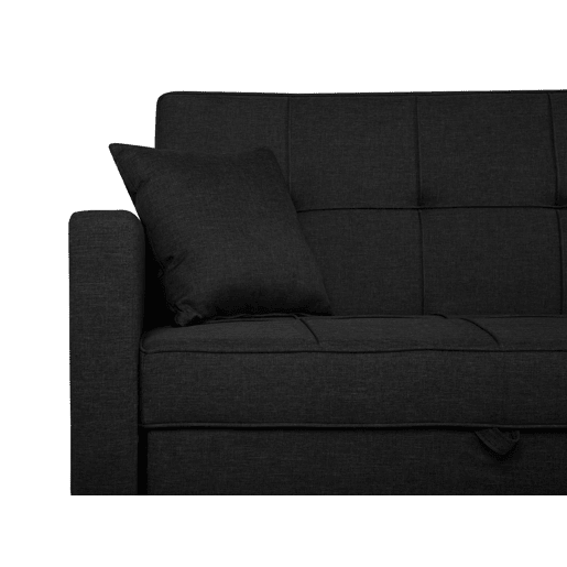 Sofá-cama GLOMMA Tecido Preto 3 lugares