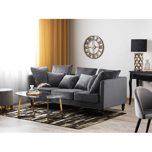 Sofá FENSTAD Veludo Cinzento 3 lugares Sofá FENSTAD Veludo Cinzento 3 lugares