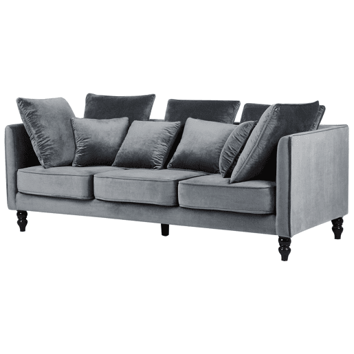 Sofá FENSTAD Veludo Cinzento 3 lugares Sofá FENSTAD Veludo Cinzento 3 lugares
